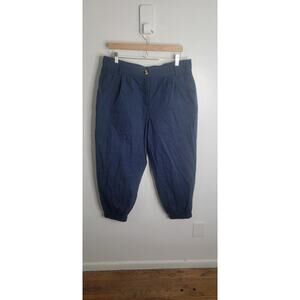 Halara Navy Blue Mid Rise Zipper Side Pocket Casual Cotton Joggers Sz XL Womens
